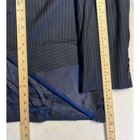 Calvin Klein 44R Mens Navy Blue Pinstripe 3 Button Blazer Sport Coat Jacket - Picture 11 of 12
